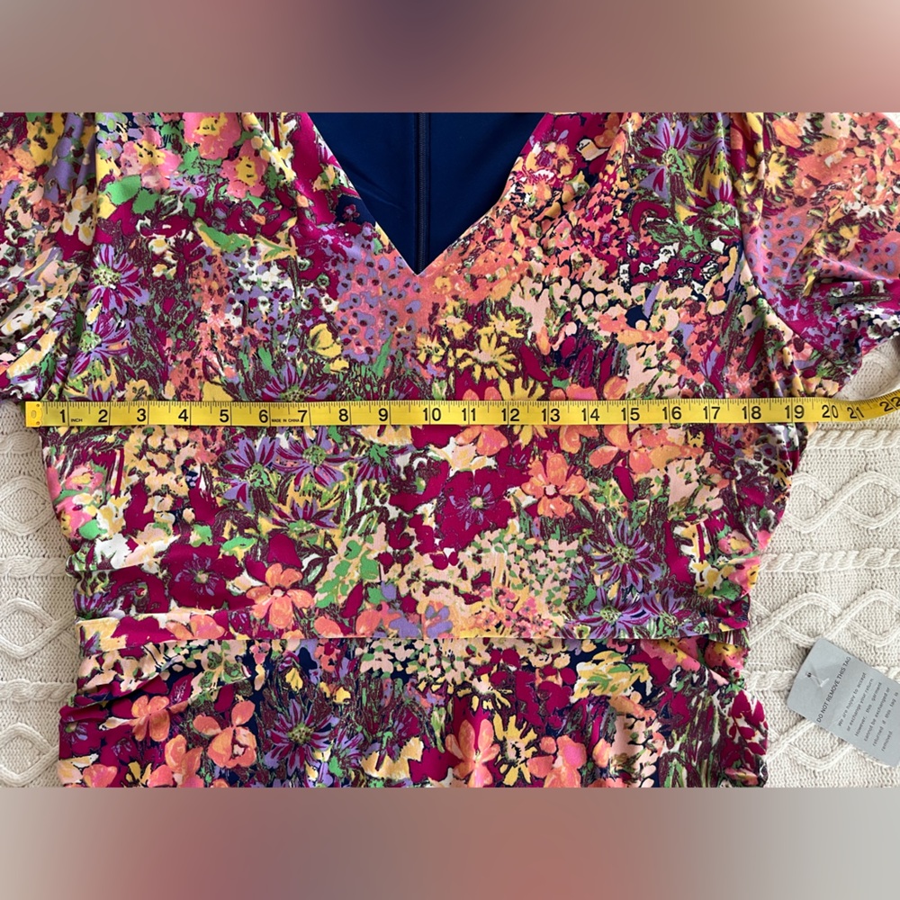 London Times Floral V-Neck Midi Dress in Multicolor Women’s size 16 - Picture 13 of 16